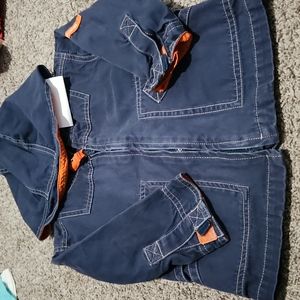 Blue hooded lightweight jacket